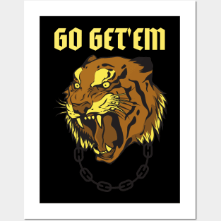 Mens Go Get Em Tiger Funny Motivational Big Cat Tee Posters and Art